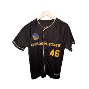 Golden‎ State Warriors Baseball Jersey 46 Est Black Yellow Blue Men's Small